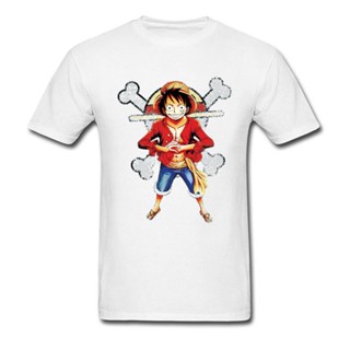 เสื้อยืด พิมพ์ลายโลโก้หัวกะโหลก One Piece 3 มิติ สไตล์ญี่ปุ่น แฟชั่นสําหรับผู้ชาย