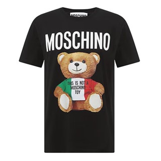 Moschino เสื้อยืดแขนสั้น พิมพ์ลาย แฟชั่น สําหรับผู้ชาย และผู้หญิง V0720 2040