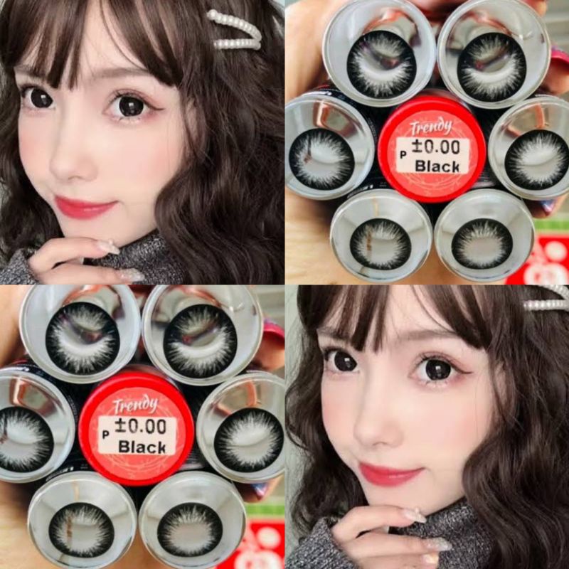 คอนแทคเลนส์ บิ๊กอาย รุ่น Trendy black/สีดำ มีค่าสายตา (0.00)-(-10.00)