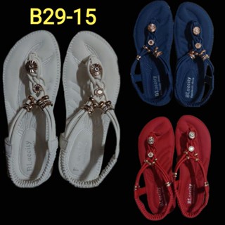 SALE!! SALE!! BLUE CITY (B29-15) Women Sandals Flat Ankle T-Strap Thong Elastic Sandal!