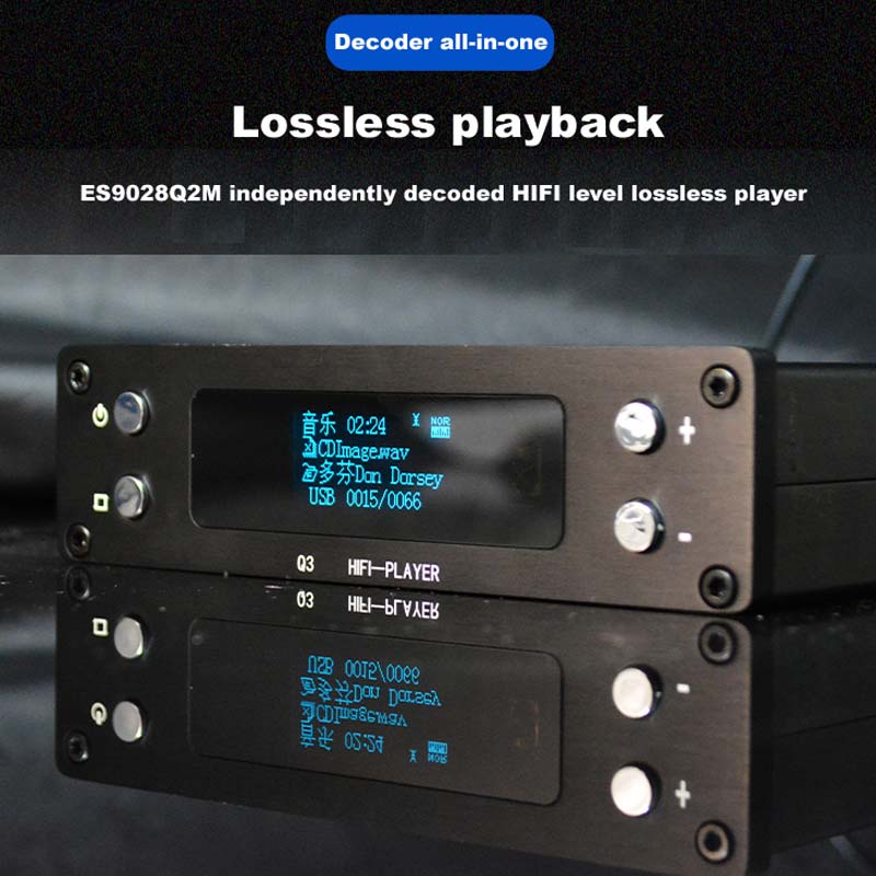 Q3 เครื่องเล่นเพลงบลูทูธ 5.0 HIFI ES9028 ถอดรหัส 24 บิต 192k USB DAC รองรับ APP Coaxial COA OPT ไฟเบอร์อินพุต