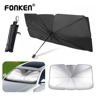 FONKEN ม่านบังแดด แบบพับได้ ป้องกันรังสียูวี มีฉนวนกันความร้อน สําหรับติดหน้าต่างรถยนต์