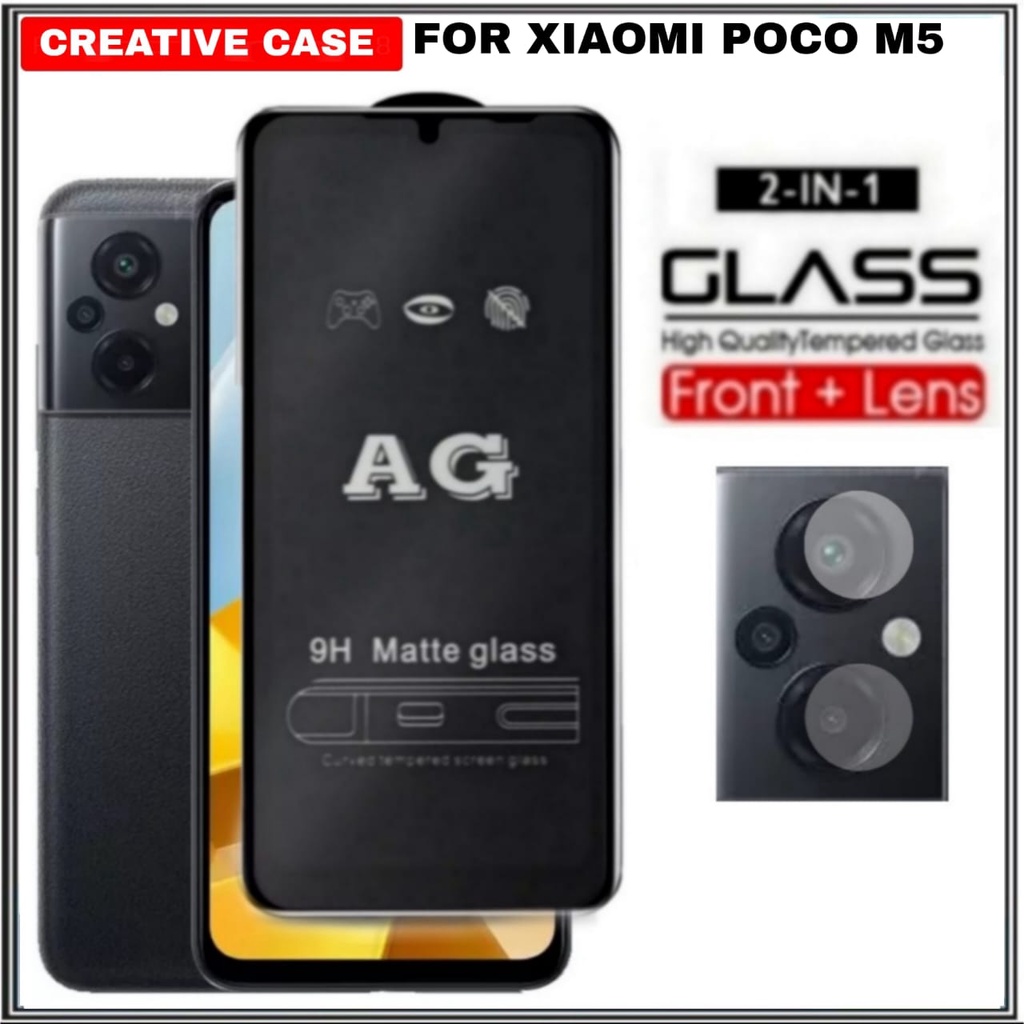 แพ็คเกจ 2 INC 1 AG MATTE TEMPERED GLASS XIAOMI POCO M5 ANTI OIL