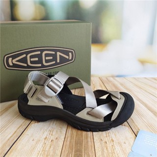 ☞♞（keen logo）รองเท้าแตะลำลองสไตล์ผูกเชือก กันลื่น น้ำหนักเบา และทนทาน เหมาะสำหรับสวมใส่กลางแจ้ง แฟชั่นฤดูร้อนของผู้หญิง
