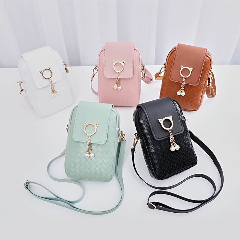 (B-077) กระเป๋าสำหรับผู้หญิง กระเป๋าสะพายข้าง Mini -มุก