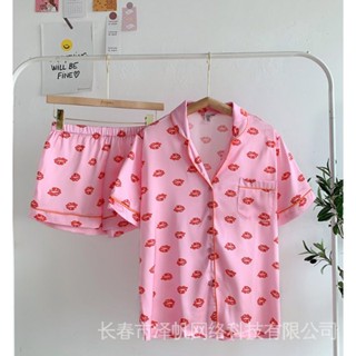 Victorias Secret loungewear ชุดนอนสั้น สองชิ้น สําหรับผู้หญิง JWJU