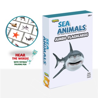 Toybies บัตรคำยักษ์ หมวดใหม่ Sea Animals สำหรับเด็ก 6 เดือนขึ้นไป หนา ฉีกไม่ขาด