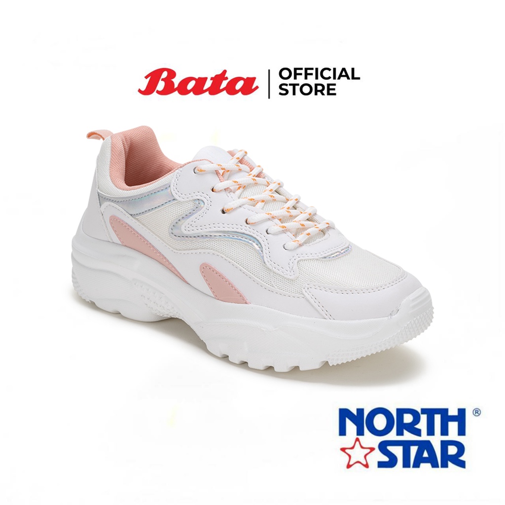 Bata บาจา ยี่ห้อ North Star รองเท้าผ้าใบ Sneakers รองเท้าลำลอง ผ้าใบแฟชั่น พร้อมเทคโนโลยี Life Natural ลดกลิ่นอับ สำหรับผู้หญิง รุ่น Dare สีขาว 5311032
