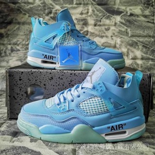 รองเท้าผ้าใบ Air Jordan 4 สีขาว สไตล์เรโทร สําหรับผู้หญิง