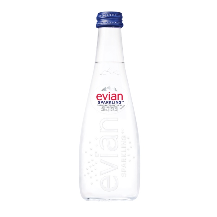 เอเวียง น้ำแร่โซดา ในขวดแก้ว 330มล. - Evian Sparkling Water Glass bottle 330ml imported from France