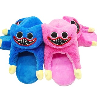 Huggy Wuggy Poppy Playtime รองเท้าแตะ ผ้าฝ้าย พื้นนิ่ม กันลื่น เหมาะกับใส่ในร่ม และฤดูหนาว สไตล์สปอร์ต สําหรับผู้ชาย และผู้หญิง