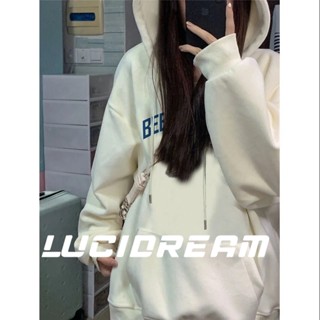 LUCIDREAM  เสื้อกันหนาว เสื้อแขนยาว เสื้อกันหนาว ผู้หญิง 2022สินค้ามาใหม่ วินเทจ Oversize เกาหลี ใส่สบายๆ ทรงหลวม สไตล์สปอร์ต Stylish High quality สวย สไตล์เกาหลี HA220967-6 36Z230909