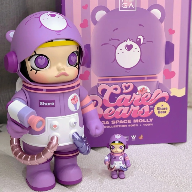 【ของแท้】ฟิกเกอร์ Popmart MEGA Space Molly Share Bear 400% + 100% สําหรับเก็บสะสม