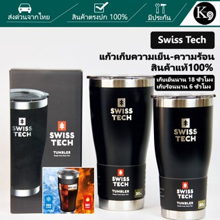 Swiss Tech(แท้ พร้อมส่ง)แก้วเก็บความเย็น/ร้อน ทำจากสแตนเลสคุณภาพดีหนา 2 ชั้น  ใส่กาแฟร้อน เยติ