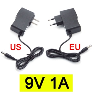 อะแดปเตอร์แปลงพาวเวอร์ซัพพลาย 9V 1A 1000ma AC 100V-240V DC 9 โวลต์ ปลั๊ก US EU 5.5 มม. X2.1 2.5 มม. สําหรับสวิตช์ชาร์จกล้องวงจรปิด