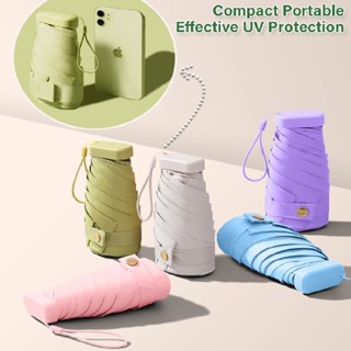 Pocket Umbrellas Anti UV Mini Umbrella six-Folding Parasol Sunny Small Rain Women Sun Protection Paraguas Portable for T