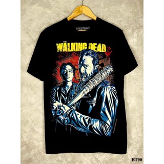Twdเสื้อยืดสีดำสกรีนลายBT90