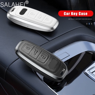 Aluminum Alloy Leather Car Key Case Cover Shell For Audi A3 A4 B9 A6 C8 A7 S7 4K A8 D5 S8 Q7 Q8 SQ8 E-tron 2018 2019 202