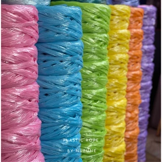 (พร้อมส่ง) เชือกฟางสีพาสเทล เส้นใหญ่ แพ็ค 6 ม้วน สีส้ม ชมพู เหลือง เขียว ฟ้า ม่วง ขนาดกว้าง 5 นิ้ว หนัก 200 กรัม