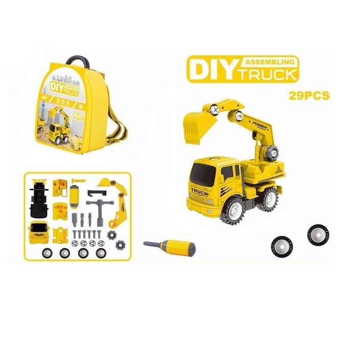 Wangdek DIY Assembling Crane Truck วังเด็ก ชุดกระเป๋ารถเครน ของเล่น YH559-79B/391944