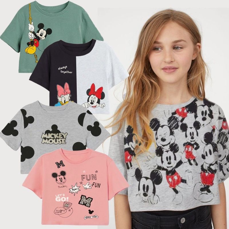 Disney Mickey Minnie Mouse Girls Crop Top Ammigoz Kids 4y 6y 8y 10y 12y Crop Top