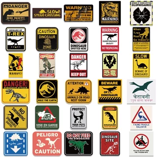 ติกเกอร์คำเตือนต่างๆ สำหรับติดตกแต่ง Warning JAPAN logo sticker จูราสสิค พาร์ค Jurassic Park 50pcs