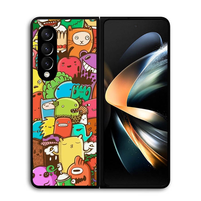 Casing Case Samsung Galaxy Z Fold 4 Doodle Cartoon Full Color P0040
