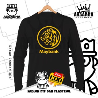 Maybank Indonesia v3 เสื้อยืด แขนยาว ผ้าฝ้าย ลาย Distro Combed 30S - Arsakha