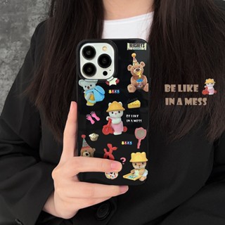 เคสซิลิโคนนิ่ม ลายการ์ตูนหมี สําหรับ iPhone 15 Pro Max 15 Plus 14Pro 14ProMax 11 12 13 Pro Max mini X XS Max XR 7 8 Plus SE