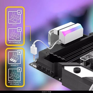หัวแปลง หัวต่อไฟ M/B 24pin 90° Adapter ARGB 3pin 5V