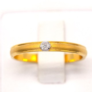 Happy jewelry  แหวนเม็ดเดี่ยว ฝังหุ้ม เล็กๆน่ารักๆ ใส่ติดนิ้วได้ตลอด แหวนเพชร แหวนทองเพชรแท้ ทองแท้ 37.5% ME807