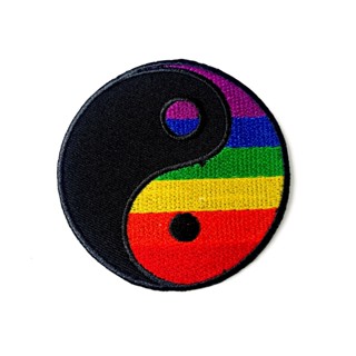 ตัวรีดติดเสื้อ สัญลักษณ์ Yin Yang LGBT หยิน หยาง เรนโบว์ งานเท่ห์ๆ ตัวรีด (Size M) อาร์มรีด อาร์มรีดติดเสื้อ