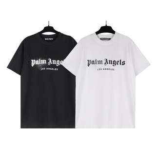 Palm angel * * เสื้อแขนสั้น พิมพ์ลายกราฟฟิติโลโก้ ทรงหยดน้ํา แฟชั่นสตรีท