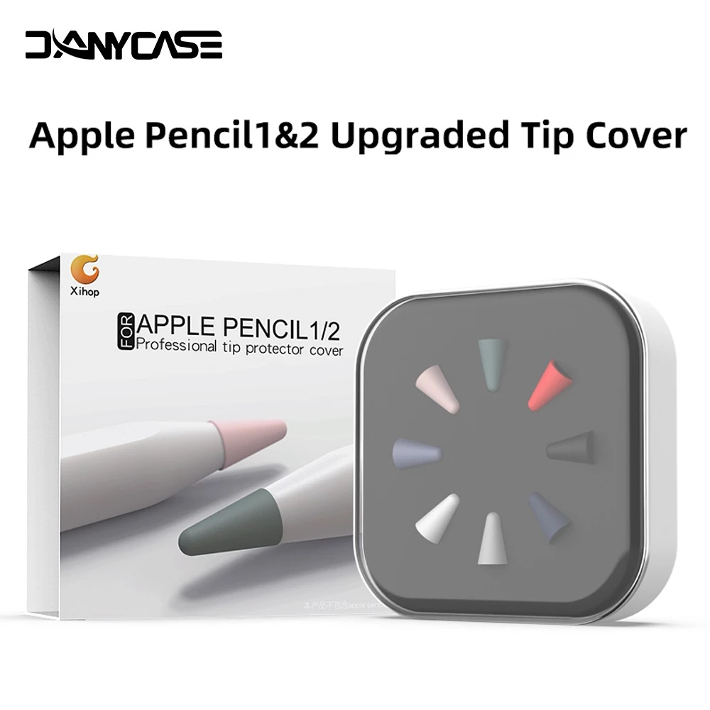 เคสซิลิโคนปลายปากกาสไตลัส สัมผัสหน้าจอได้ แบบเปลี่ยน สําหรับ Apple Pencil 1 2 8 ชิ้น
