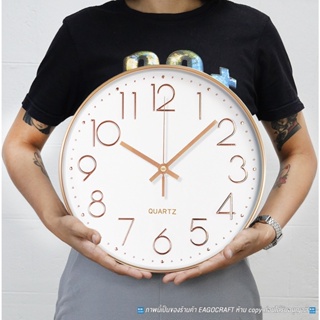 🔥🔥พร้อมส่ง🔥 นาฬิกาแขวน wall clock นาฬิกา 3D CK0006 เลขชัด ขนาด12นิ้ว นาฬิกาติดผนัง ทรงกลม เข็มเดินเรียบ เสียงเงียบ