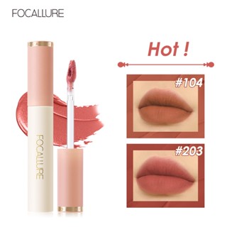 Focallure ลิปสติก เนื้อแมตต์ เรียบเนียน โทนสีสีน้ำตาลอ่อน กันน้ำ สีนู้ด