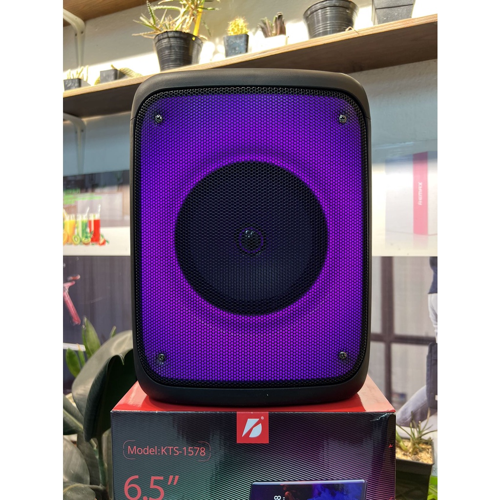 ลำโพงบูลทูธ รุ่น KTS-1578 ดอก6.5นิ้ว มีAUX ปรับไฟ/เสียงได้ เสียบไมค์ได้ เชื่อม2เครื่องได้