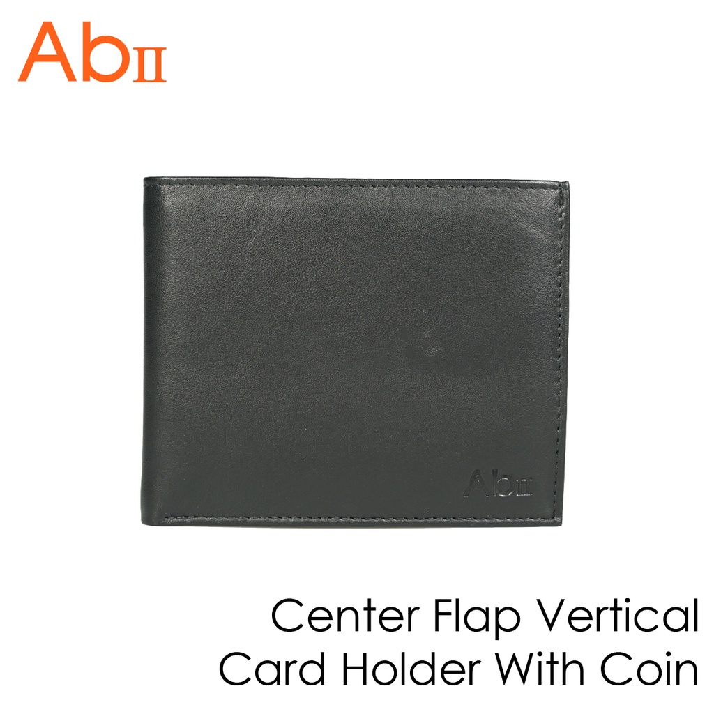 [Albedo] Center Flap Vertical Card Holder With Coin กระเป๋าสตางค์หนังแกะ/กระเป๋าสตางค์ ยี่ห้อ AbII - A2SM10299