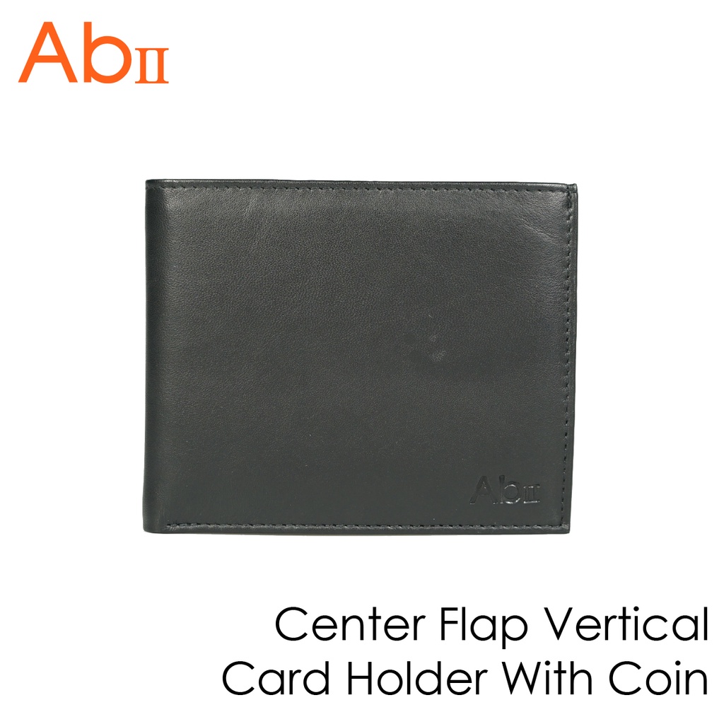 [Albedo] Center Flap Vertical Card Holder With Coin กระเป๋าสตางค์หนังแกะ/กระเป๋าสตางค์ ยี่ห้อ AbII -