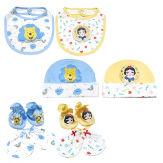 Grace Kids ลิขสิทธิ์แท้ Disney &amp; Princess ผ้ากันเปื้อน/ถุงมือถุงเท้า/หมวกเด็กอ่อน