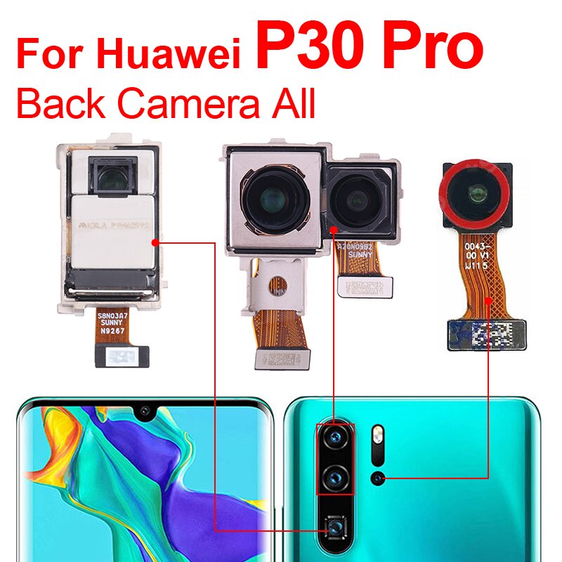 P30 Pro กล้องด้านหลังด้านหน้าด้านหลังกล้องด้านหลังสําหรับ Huawei P30 Pro หลัก Facing โมดูลกล้องขนาดเล็ก Flex เปลี่ยนชิ้นส่วน