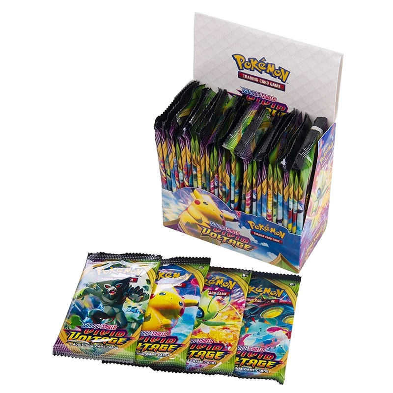 54-324pcs ภาษาอังกฤษ Pokemon Booster การ์ด Tradiner ดาบและโล่ Vivid แรงดันไฟฟ้าขยายเกมของเล่นเด็กแฟนๆ