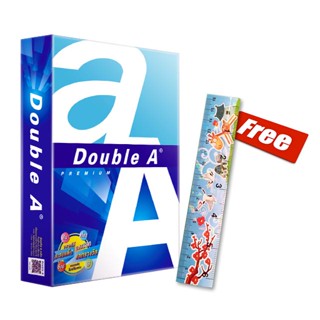 กระดาษ A4 80 แกรม 500 แผ่น DoubleA 1 รีม แถมฟรี ไม้บรรทัดเลเซอร์16ซม.