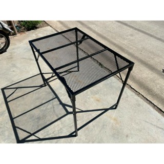 โต๊ะตะแกรงเหล็กฉีก ขนาด 60×80×70 cm. น้ำหนักเบา แข็งแรงรับน้ำหนักได้ 100kg.