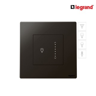 Legrand สวิตซ์ไฟหรี่ดิมเมอร์แบบสัมผัส(สำหรับหลอด LED)300W สีดำ 1G Touch Sliding Dimmer | Mallia Senses | 281286MB