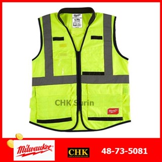 MILWAUKEE เสื้อเซฟตี้สะท้อนแสง สีเหลือง 48-73-5081 Size S/M เสื้อเซฟตี้ สะท้อนแสง