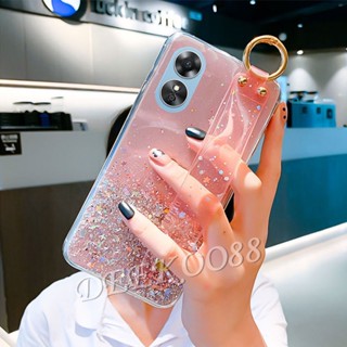 เคสโทรศัพท์มือถือ TPU นิ่ม แบบใส ลายดาววิบวับ พร้อมสายคล้องมือ สําหรับ OPPO Reno 8 8T Reno8 T 4G 5G 2023 Reno8T