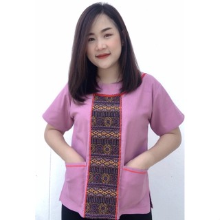 เสื้อพื้นเมือง แต่งผ้าโซฟาพิมพ์ลาย (Native shirt)