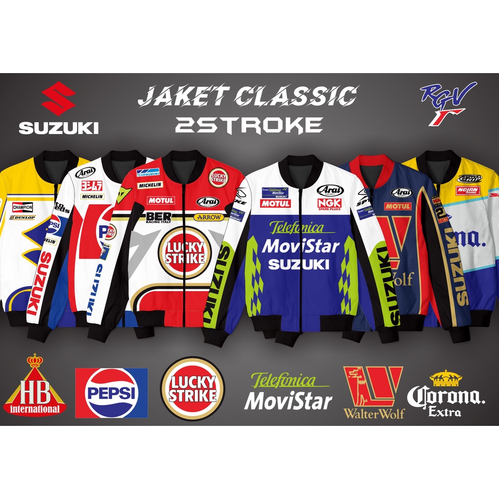 CLASSIC 2 STROKE เสื้อแจ็คเก็ตพิมพ์ลายแบบเต็ม SUZUKI GR500/RGV