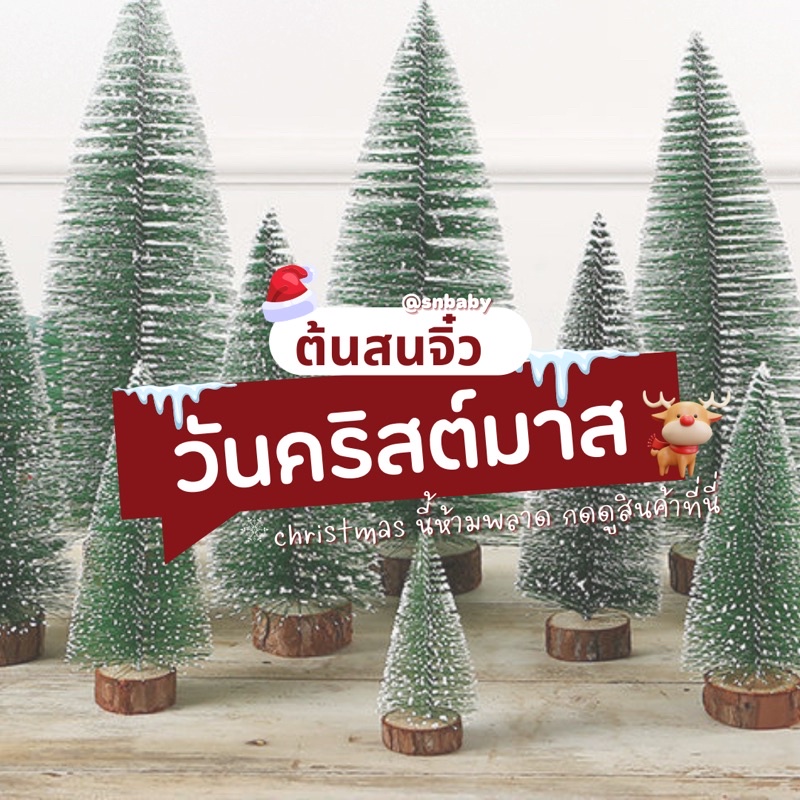 ต้นคริสมาสต์จิ๋ว น่ารักมากๆ วางบนโต๊ะตกแต่งได้
